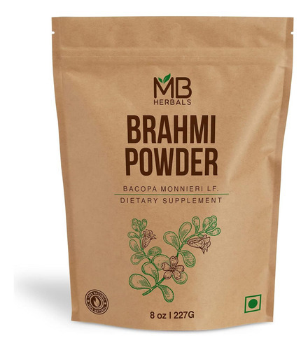 Mb Herbals Puro Brahmi Em Pó 227g | Meia Libra | Pó De Bacop