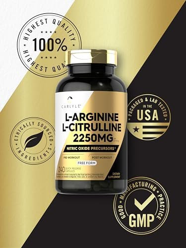 Complexo Carlyle L-arginina L-citrulina | 2250mg | 240 Cápsu - Imagem 6