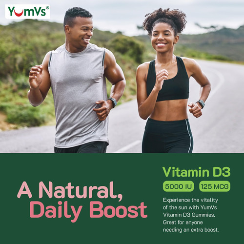 Gomas De Vitamina D3 De Alta Potência Yumvs 5000 Ui 125 Mcg - Imagem 6