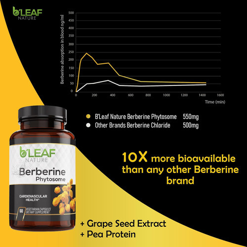 Bleaf Natures Berberine Phytosome Vegetarian Capsules - Ab - Imagem 2