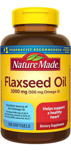 Óleo De Linhaça Nature Made 1000 Mg, Suplemento Dietético P