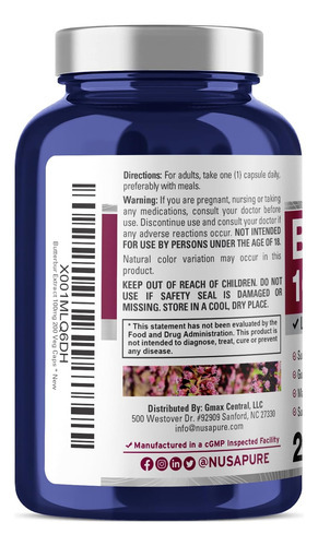 Extrato De Butterbur Nusapure 100 Mg Por Cápsula 200 Cápsula - Imagem 3