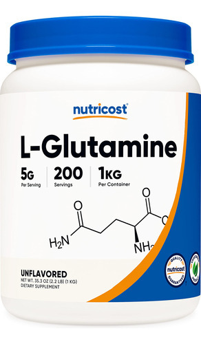 Suplemento Nutricost L-glutamina Em Pó 1 Kg Sem Sabor