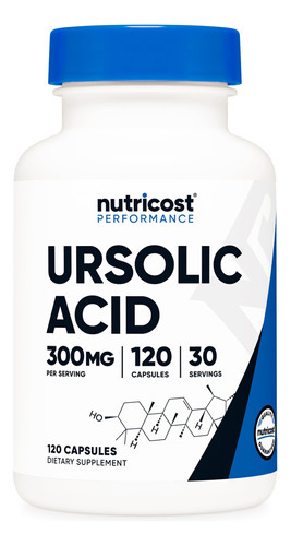 Suplemento Nutricost Ácido Ursólico 300mg 120 Cápsulas