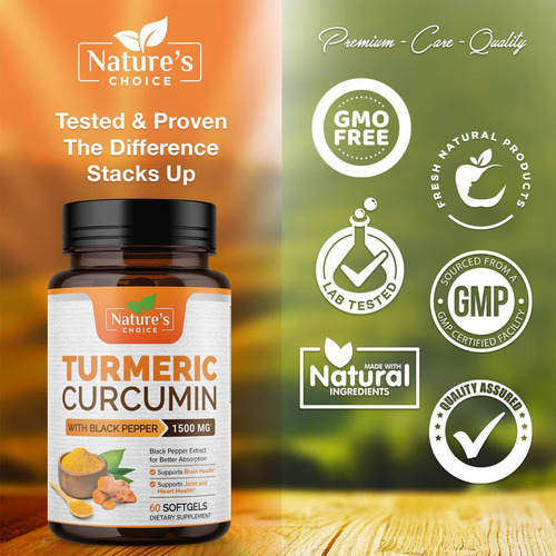 Suplemento De Curcumina De Cúrcuma 1500 Mg - Cápsula Softgel - Imagem 4
