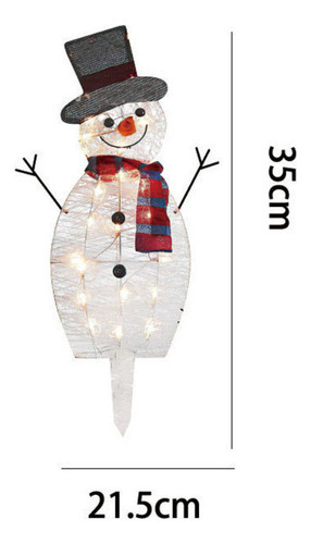 Conjunto De 3 Enfeites De Natal Com Luzes, Boneco De Neve - Imagem 6