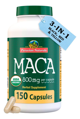 Cápsulas De Raiz De Maca Orgânica Peruvian Naturals Para Hom