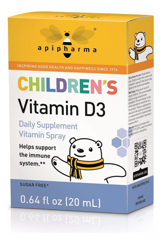 Spray De Suplemento De Vitamina D3 Para Crianças Apipharma -