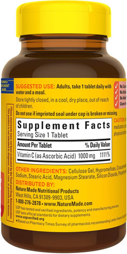 Comprimidos De Vitamina C De 1000 Mg Da Nature Made, Contage - Imagem 7
