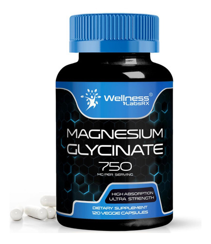 Cápsulas De Glicinato De Magnésio - 750 Mg | Contagem 120, S