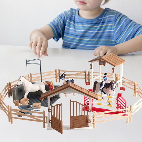 Cavalo Cavaleiro Playset Brinquedo Equestre Conjunto Fingir - Imagem 4