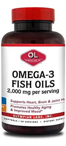 Óleos De Peixe Ômega-3 Da Olympic Labs, 2.000 Mg Por Porção