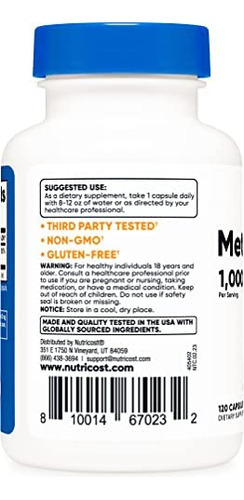 Nutricost Metil Folato 1000mcg, 120 Cápsulas Vegetarianas - - Imagem 3