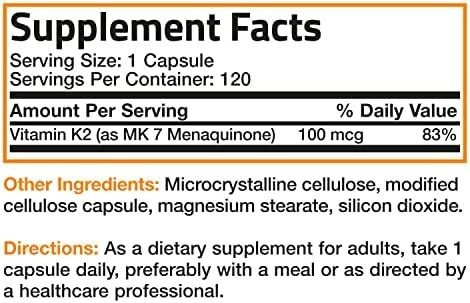 Vitamina K2 Bronson 100mcg 120 Cápsulas - Imagem 7