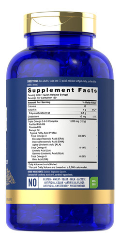 Suplemento Carlyle Omega 3-6-9 1200 Mg 180 Cápsulas De Gelat - Imagem 2
