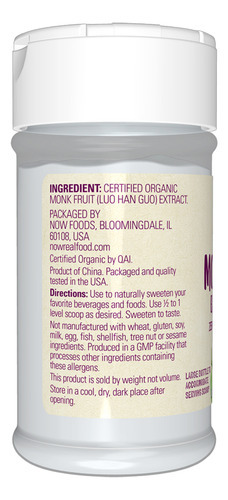 Extrato Pó Fruta Monge Now Foods Orgânico 19.85g Importado - Imagem 3