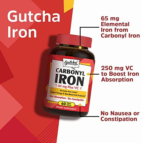 Suplemento De Ferro Gutcha, 65 Mg, Ferro Carbonílico Mais V - Imagem 4