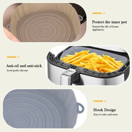 Assadeira Redonda De Silicone Para Substituição Da Air Fryer — foto 6 Assadeira Redonda De Silicone Para Substituição Da Air Fryer — foto 6