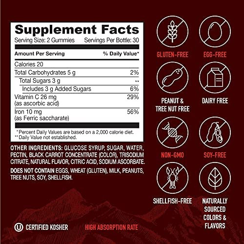 Strong Earth - Ferro Com Gomas De Vitamina C Para Adultos, - Imagem 5