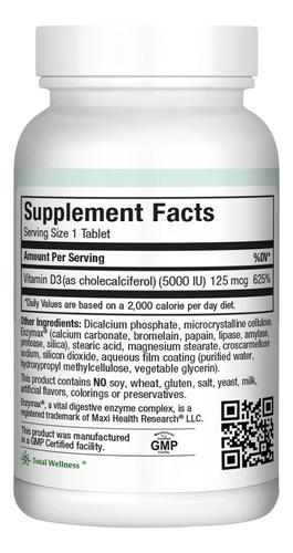 Maxi Health Vitamin Diu (125 Mcg) - Alta Dose De Vitamina D - Imagem 2
