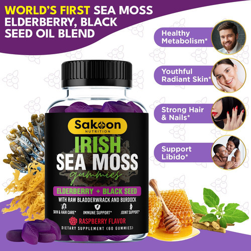 Sakoon Nutrition Gomas De Musgo Do Mar Irlandês E Óleo De Se - Imagem 3
