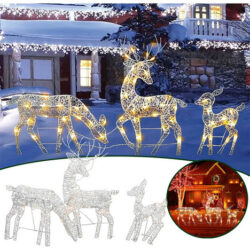Novo Flashes De Enfeite De Natal De Jardim Led De Renas