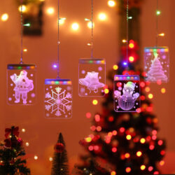 Luzes De Cortina Led Fairy Usb, Decoração De Natal De Boneco