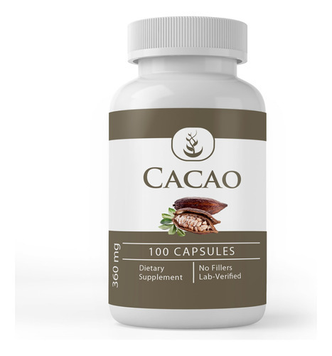 Suplemento De Ingredientes Originais Puros De Cacau 100 Cáps