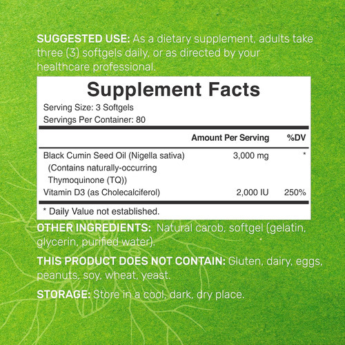Suplemento Deal Óleo De Semente Negra 3000mg Com Vitamina Di - Imagem 2