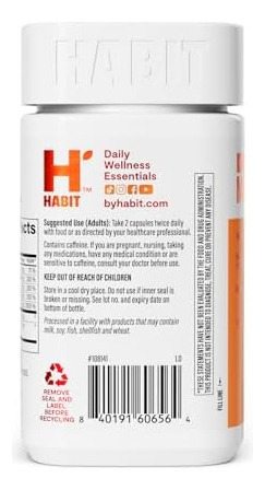 Suplemento Energético Habit (60 Cápsulas) - Novo Visual, Sup - Imagem 4