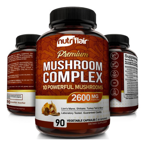 Suplemento De Cogumelo Nutriflair 2600mg, 90 Cápsulas - Mist - Imagem 3