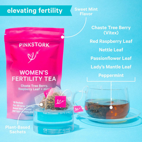Chá De Fertilidade Orgânica Pink Stork - Suporta Concepção P - Imagem 2