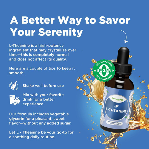 Potente Potente L -theanine Liquid Gotas - Alta Absorção L - - Imagem 2