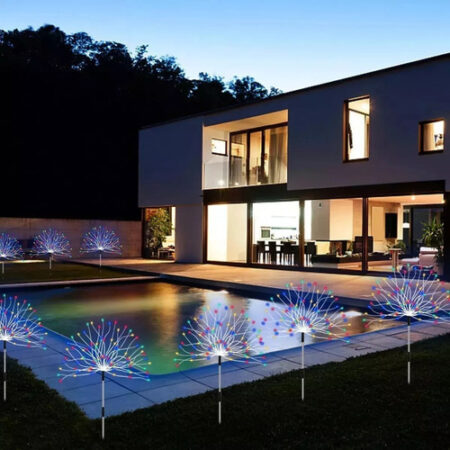4 Peças Luzes Solares Fogos Artifício Para Decoração Natal - Imagem 4