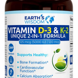 Suplemento De Vitamina D3 5000 Ui Da Earth"s Wisdom Com K2 M