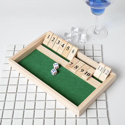 Jogo Shut The Box - Jogo De Dados De Madeira Com 12 Números - Imagem 4