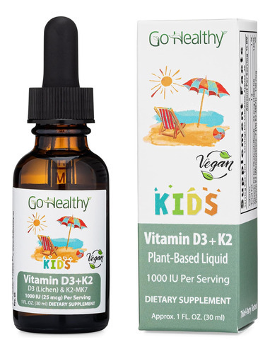 Go Healthy Kids Vitamina D3 E K2, 1000 Ui, Gotas Líquidas Ve