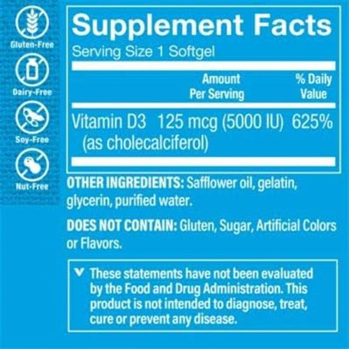 Vitamina D3-5.000 Ui (100 Cápsulas Gelatinosas) - Imagem 2