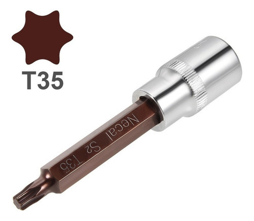 S Soquete T35 Torx Bit S2 Acero De 1/2 Polegada Com Unidade - Imagem 3