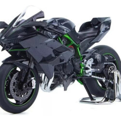 Motocicleta De Metal Kawasaki H2r Com Luz E Som 1/9