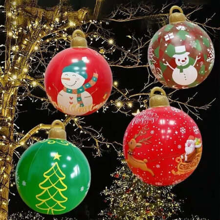 Decoração Exterior De Bola De Natal Inflável Grande 6 Peç - Imagem 8