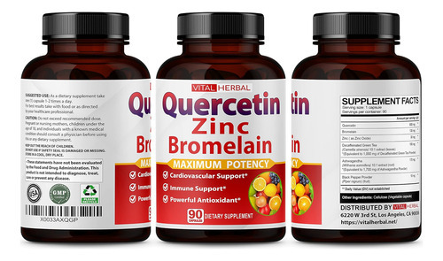 Quercetina Premium De Alta Pureza 98% Com Cápsulas De Bromel - Imagem 6