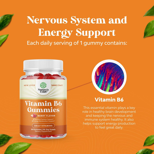 Gomas Potentes De Vitamina B6 Para Adultos - Vitamina B6 50 - Imagem 6