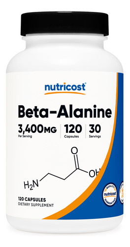 Suplemento Nutricost Beta-alanina Em Cápsulas 3400 Mg 120 Cá