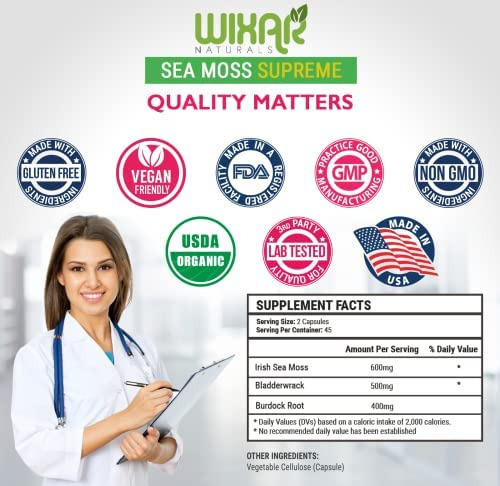 Cápsulas De Musgo Marinho Orgânico Wixar Naturals - Cápsula - Imagem 5