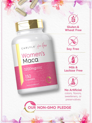 Cápsulas De Raiz De Maca Carlyle Para Mulheres 3200 Mg | 150 - Imagem 4