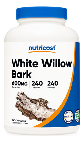 Suplemento Nutricost White Willow Bark 600mg 240 Cápsulas