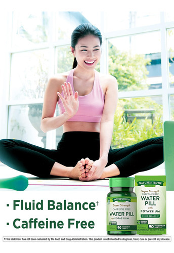 Natures Truth Super Strength Water Pill Com Potássio | 90 Co - Imagem 3