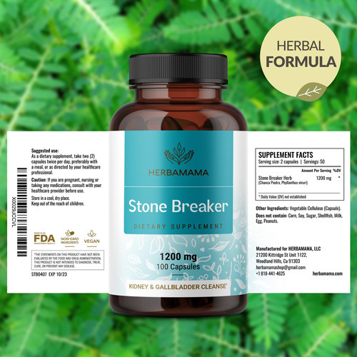Suplemento Herbamama Stone Breaker Chanca Piedra 1200 Mg 100 - Imagem 7