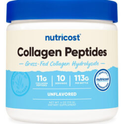 Colágeno Em Pó De Colágeno Alimentado Com Nutricost 4 Oz (se
